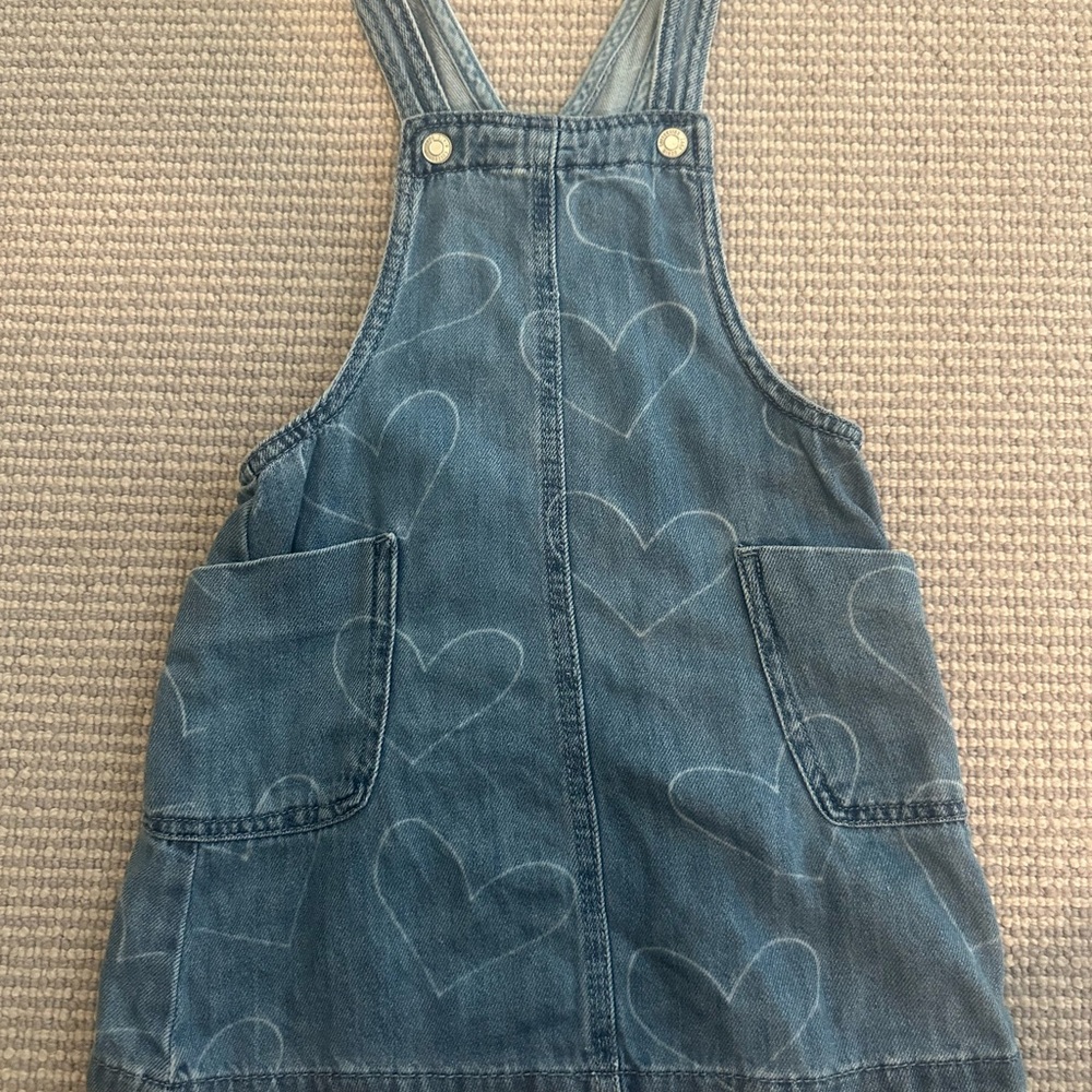 Zara Blue Heart Pattern Overall Dress
